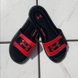 Under Armour: Black and Red Slides